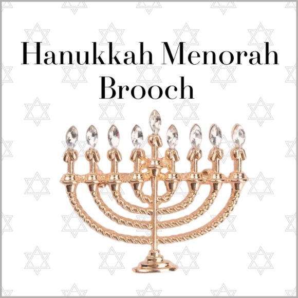 Hanukkah Menorah Brooch  - Jewish Festival of Lights - Tradition - 1.25" Tall - Picture 1 of 5